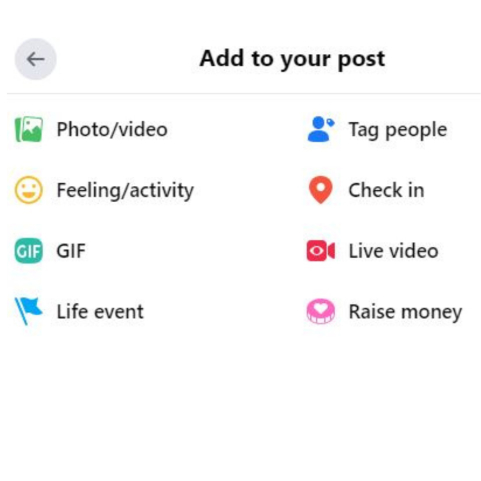 Click on Add to your post” then select “Raise money”